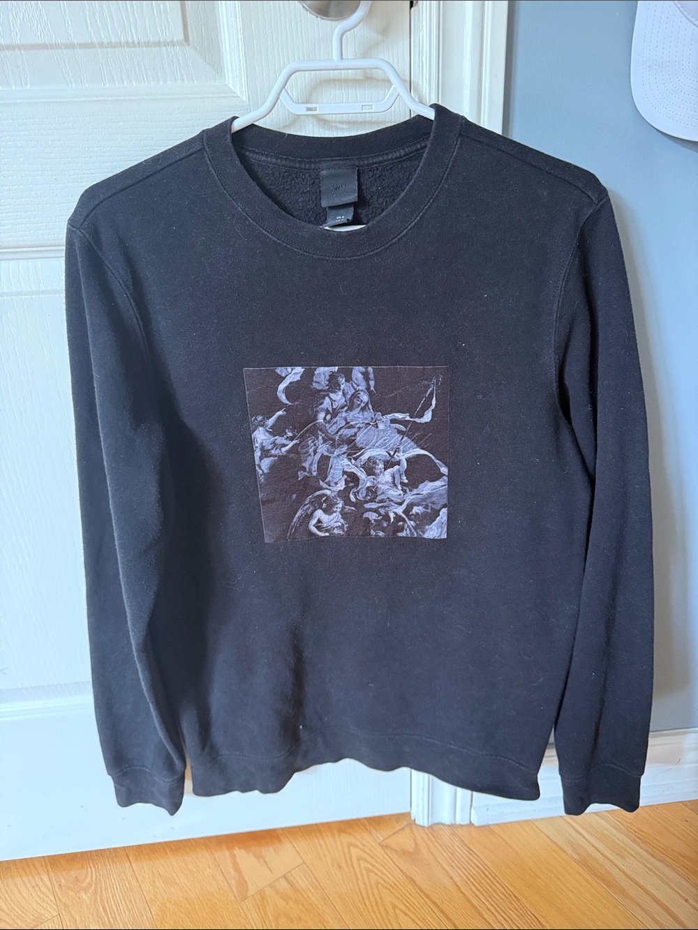 H&M Black Crewneck Sweater with Chest Graphic